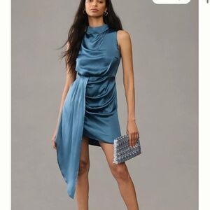 Anthropologie Silk Elegant Teal Sleeveless Dress